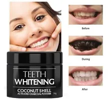 Instant Teeth Whitening Coconut Charcoal Powder without side effect| Best For Yellow Teeth, Gutkha Stain  Tobacco Stain-thumb2