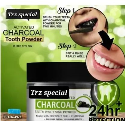 Charcoal Teeth Whitening Powder| For Yellow Strain, Tartar, Strain, Swell Gums, Bad Breath  Mouth Bacterial-thumb0