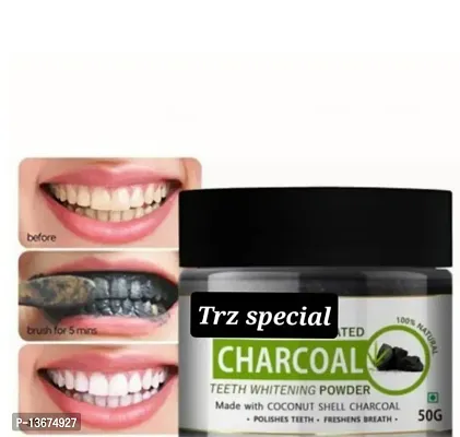 Charcoal Teeth Whitening Powder| For Yellow Strain, Tartar, Strain, Swell Gums, Bad Breath  Mouth Bacterial-thumb2