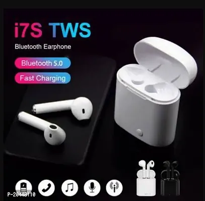 TWS I7 Truly Wireless Bluetooth Headphone stereo music With Power bank G42 Bluetooth Headset  (White, True Wireless)-thumb0