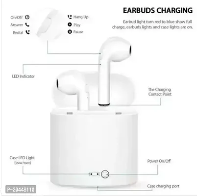 TWS I7 Truly Wireless Bluetooth Headphone stereo music With Power bank G42 Bluetooth Headset  (White, True Wireless)-thumb2