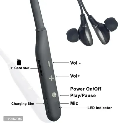 Bullet plus Bluetooth Wireless earphone Headphones with 5D Stereo Sound, Lightweight Ergonomic Neckband( assorted colour)-thumb2