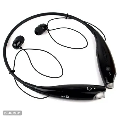 HBS- 730 High bass Sound Bluetooth v5.0 headphone Neckband Bluetooth Headset - Black, In Ear-thumb0