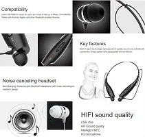 HBS- 730 High bass Sound Bluetooth v5.0 headphone Neckband Bluetooth Headset - Black, In Ear-thumb3