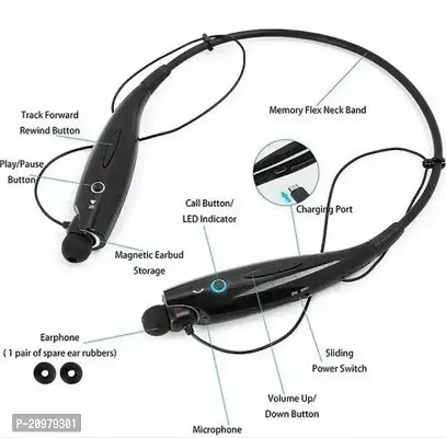 HBS- 730 High bass Sound Bluetooth v5.0 headphone Neckband Bluetooth Headset - Black, In Ear-thumb2