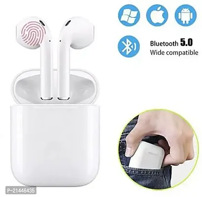 I12 Airpod -Bluetooth Wireless Earbuds Bluetooth v5.0 Headset (White, True Wireless)-thumb0
