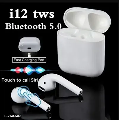 I12 Airport Bluetooth Wireless Earbuds Bluetooth Headset (White, True Wireless)-thumb0