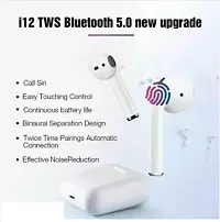 TWS 12 Earphone Stereo v5.0 with Touch Sensor Bluetooth Headset Bluetooth Headset  (Blue, True Wireless)-thumb1
