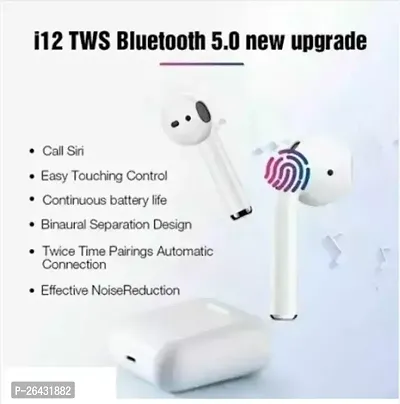 TWS 12 Earphone Stereo v5.0 with Touch Sensor Bluetooth Headset Bluetooth Headset  (Blue, True Wireless)-thumb2