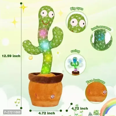 Dancing Cactus Toy for Kids Talking Toys Baby Repeat What You Say Singing Recording Wriggle Light Music Funny Education Toys for Children Playing Home Decor Birthday Gifts for Kids Infants - 1Pcs, GRN-thumb3