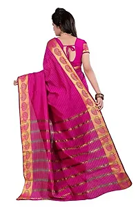 JustFashion Women's Pink Banarasi Art Silk Saree With Blouse Piece-thumb3