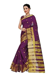 JUST FASHION Women's Magenta Traditional Poly Silk Zari work Saree With Blouse Piece (RDBN7617_Magenta)-thumb1