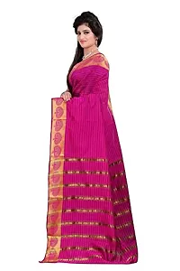 JustFashion Women's Pink Banarasi Art Silk Saree With Blouse Piece-thumb2