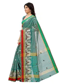 JustFashion Women's Turquoise Chanderi Silk Saree with Blouse Piece-thumb1