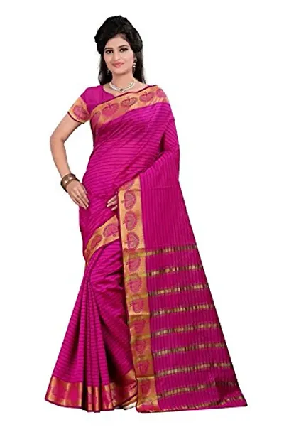 JustFashion Women's Banarasi Art Silk Saree With Blouse Piece