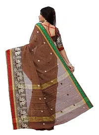 JustFashion Women's Brown Chanderi Silk Saree with Blouse Piece-thumb2