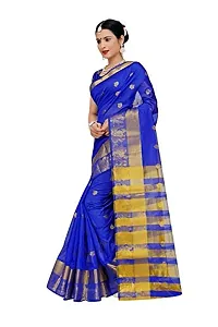 JUST FASHION Women's Royal Blue Traditional Poly Silk Zari work Saree With Blouse Piece (RDBN7622_Royal Blue)-thumb1