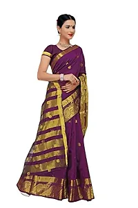 JUST FASHION Women's Magenta Traditional Poly Silk Zari work Saree With Blouse Piece (RDBN7617_Magenta)-thumb2