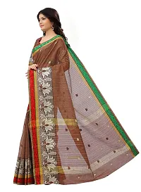 JustFashion Women's Brown Chanderi Silk Saree with Blouse Piece-thumb1