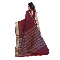 JustFashion Maroon Maheshwari Art Silk Saree with Blouse Piece-thumb2