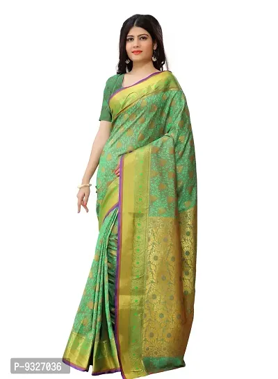 Justfashion Silk Cotton Saree With Blouse Piece (Rdbn1318_Green_Free Size)