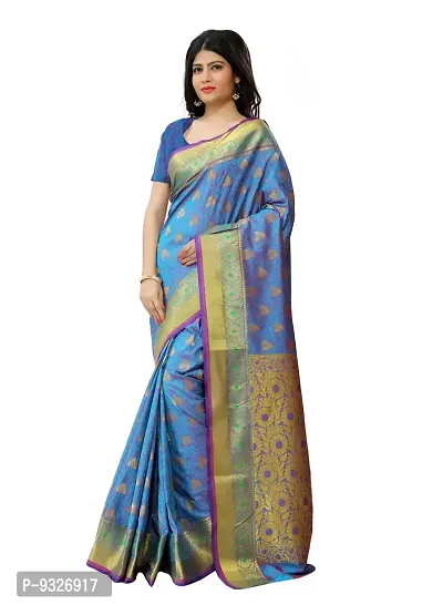 Justfashion Silk Cotton Saree (Rdbn1322_Blue)