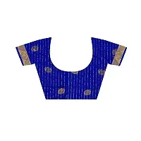 JUST FASHION Women's Royal Blue Traditional Poly Silk Zari work Saree With Blouse Piece (RDBN7610_Royal Blue)-thumb4