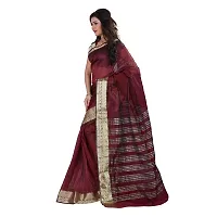 JustFashion Maroon Maheshwari Art Silk Saree with Blouse Piece-thumb1