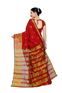 JUST FASHION Women's Red Traditional Poly Silk Zari work Saree With Blouse Piece (RDBN7613_Red)-thumb3