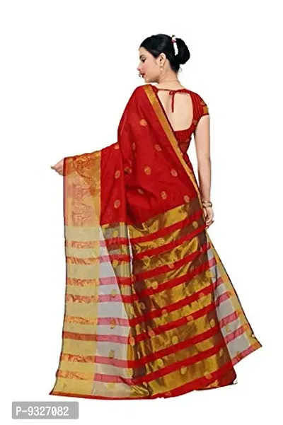 JUST FASHION Women's Red Traditional Poly Silk Zari work Saree With Blouse Piece (RDBN7613_Red)-thumb4