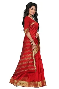 Justfashion Art Silk Saree (Red)-thumb1