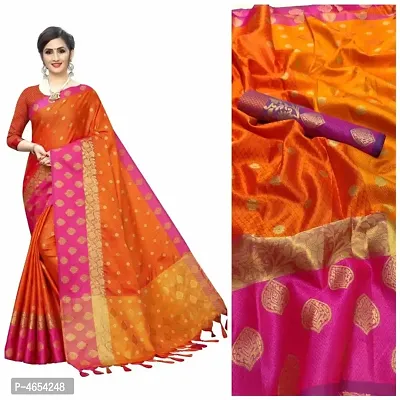 Fashionable Muslin Silk Saree With Blouse Piece-thumb0