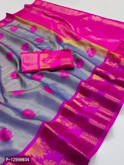 Tranoli Banarasi Tissue Silk Zari Woven Sarees with Blouse Piece