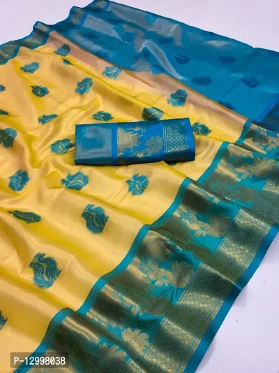 Tranoli Banarasi Tissue Silk Zari Woven Sarees with Blouse Piece