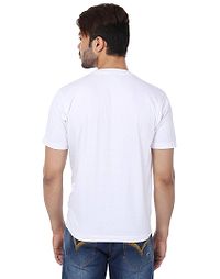 Men's White Cotton Solid Round Neck Tees-thumb2