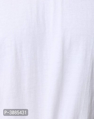 Men's White Cotton Solid Round Neck Tees-thumb4