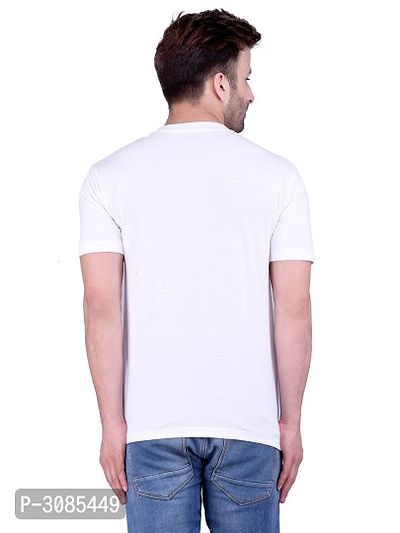 Men's White Polycotton Solid V Neck Tees-thumb4