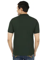 Men's Green Cotton Solid Polos-thumb2