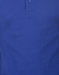 Men's Blue Cotton Solid Polos-thumb3