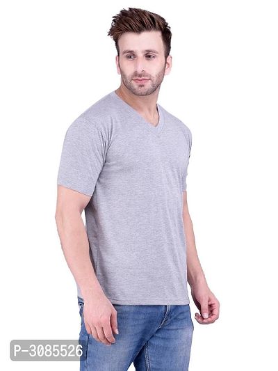 Men's Multicoloured Polycotton Solid V Neck Tees (Pack of 2)-thumb2