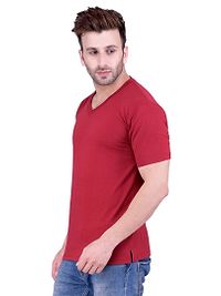 Men's Multicoloured Polycotton Solid V Neck Tees (Pack of 2)-thumb1