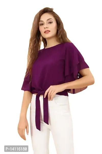 Elegant Georgette Solid Top For Women-thumb0