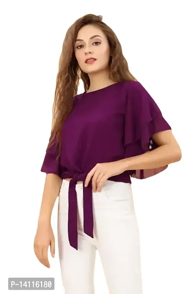 Elegant Georgette Solid Top For Women