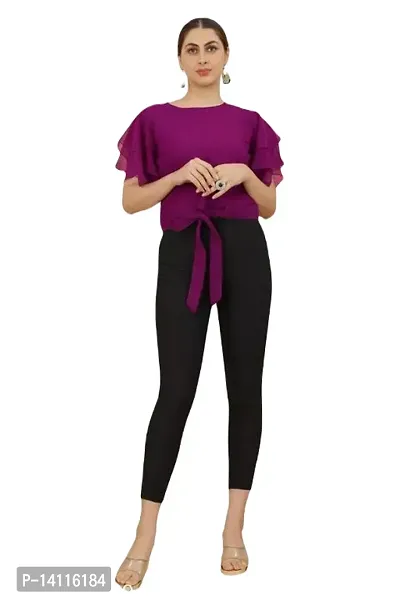 Elegant Georgette Solid Top For Women