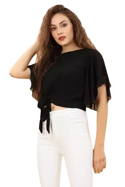 Elegant Georgette Solid Top For Women