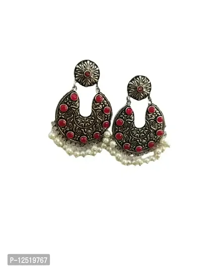 (JND)Jewels Danish Danglers earrings Afghani Tribal Oxidised Dangler Earrings for Girls and Women-thumb0