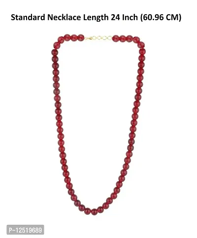 Red Crystal Beads Triple Necklace - Garden Party Collection Vintage Jewelry