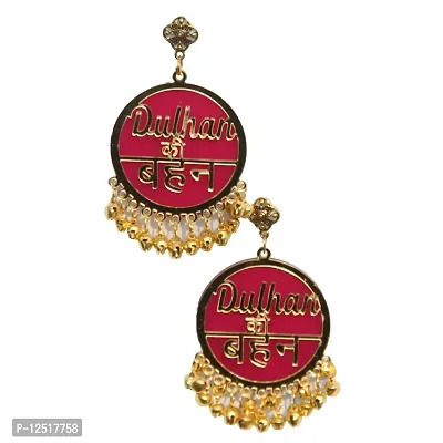 RN Collection Acrylic Dulhan Ki Bhan Earrings For Women  Girls. (Pink  Gold)-thumb0