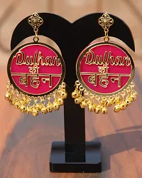 RN Collection Acrylic Dulhan Ki Bhan Earrings For Women  Girls. (Pink  Gold)-thumb1