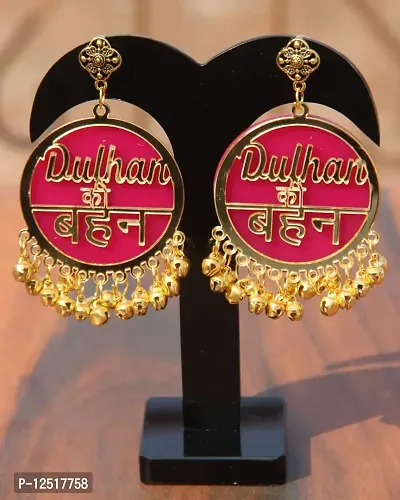 RN Collection Acrylic Dulhan Ki Bhan Earrings For Women  Girls. (Pink  Gold)-thumb2